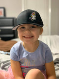 BLACK CURVED BILL FLEX FIT HAT WITH SPRINKLES THE UNICORN DONUT