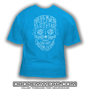 LADIES DAY OF THE DEAD T-SHIRT BLUE