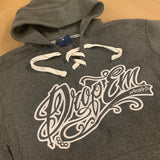 EMBROIDERED HOCKEY STYLE HOODIE WITH TATTOO SCRIPT LOGO