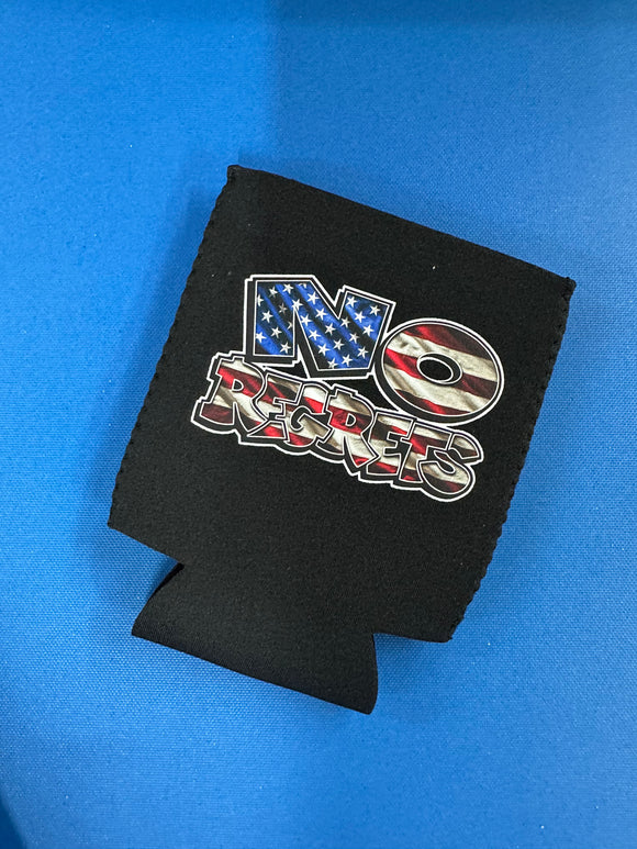 NO REGRETS MERICA CAN KOOZIE