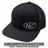 BLACK SNAP BACK BILL HAT WITH NC OVAL LOGO