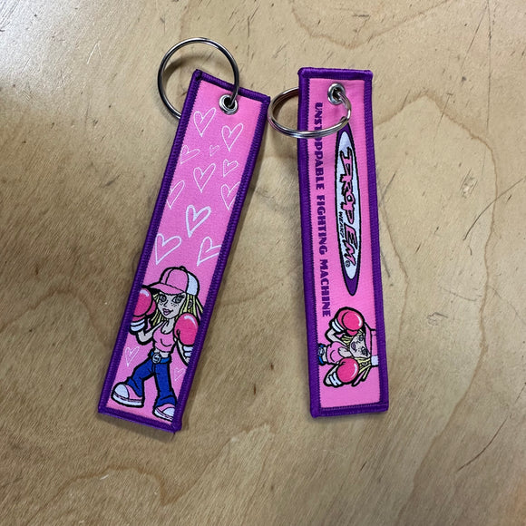 1X5 EMBROIDERED/WOVEN DOUBLE SIDED KEY CHAIN UNSTOPPABLE FIGHTING MACHINE