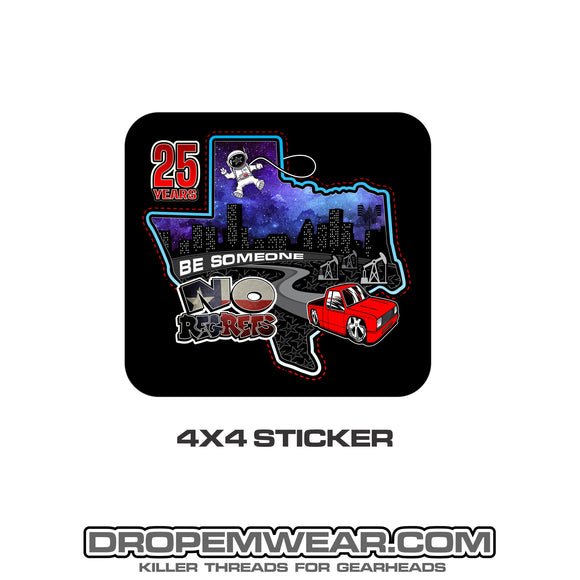 25 YEAR NO REGRETS STICKER