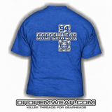 DROPEMWEAR C10 SQUARE BODY BADGE BLUE T-SHIRT