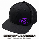 BLACK SNAP BACK BILL HAT WITH NC OVAL LOGO