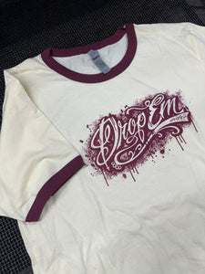 DROP EM WEAR RINGER T-SHIRT MAROON/CREAM