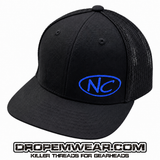 BLACK SNAP BACK BILL HAT WITH NC OVAL LOGO