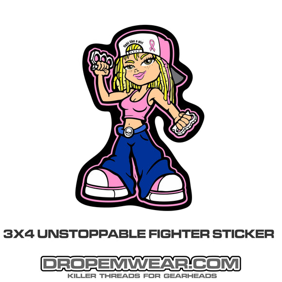 UNSTOPPABLE FIGHTER 3X4 STICKER