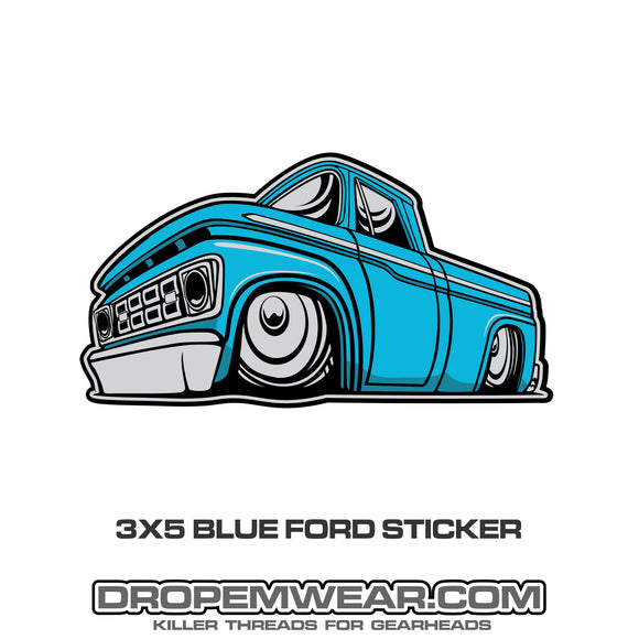 BLUE FORD F100 STICKER