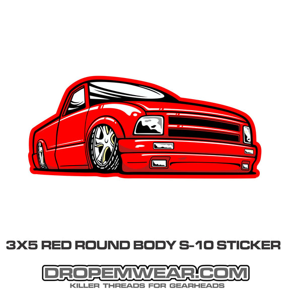 RED ROUND BODY S-10 STICKER