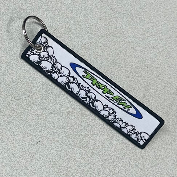 1X5 EMBROIDERED/WOVEN DOUBLE SIDED KEY CHAIN
