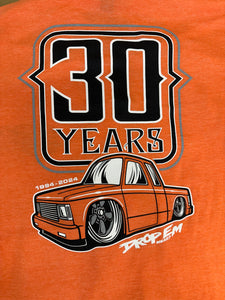 30 YEARS 1994-2024 Heather orange soft style shirt