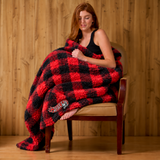 54x84 SHERPA BLANKET/PILLOW RED/BLACK BUFFALO PLAID