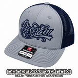 SNAP BACK TRUCKER HAT HEATHER GREY NAVY