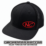 BLACK SNAP BACK BILL HAT WITH NC OVAL LOGO