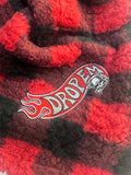 54x84 SHERPA BLANKET/PILLOW RED/BLACK BUFFALO PLAID