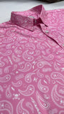#1 DROP EM WEAR? PARTY/DRESS SHIRT PINK WITH WHITE PAISLEY (LIMITED EDITION)