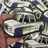 WHITE OBS CHEVY DUALLY CREW CAB STICKER