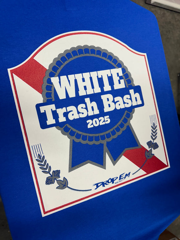 WHITE TRASH BASH SHIRT ROYAL