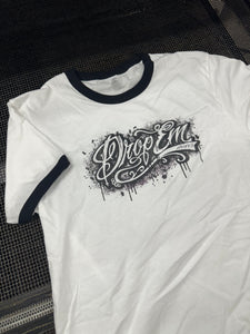 DROP EM WEAR RINGER T-SHIRT BLACK/WHITE