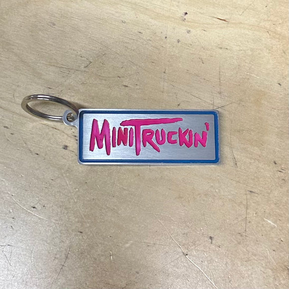 PINK AND BLUE MINITRUCKIN BILLET KEY CHAIN
