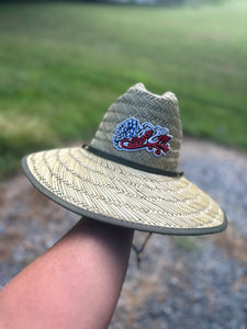 STRAW HAT STARS AND STRIPES LOGO . NO PRINT UNDERNEATH