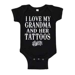 I LOVE MY GRANDMA AND HIS TATTOOS ONESIE