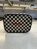 Checkered zipper top bag