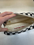 Checkered zipper top bag