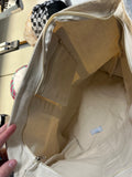 Black and natural canvas travel tote