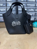 Black Pebble Leather Purse