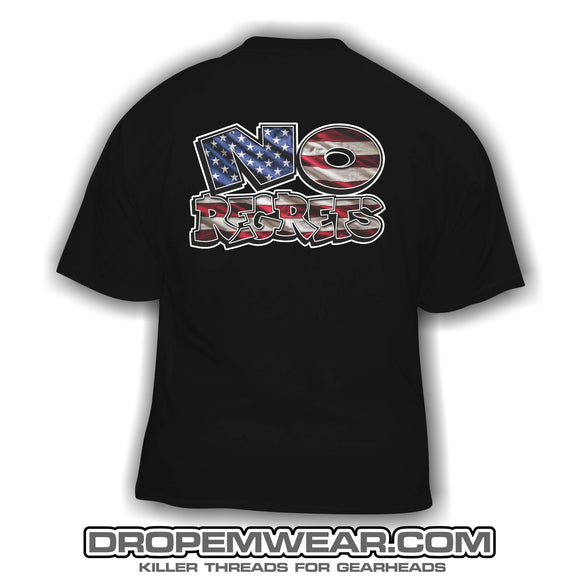 NO REGRETS MERICA T-SHIRT BLACK