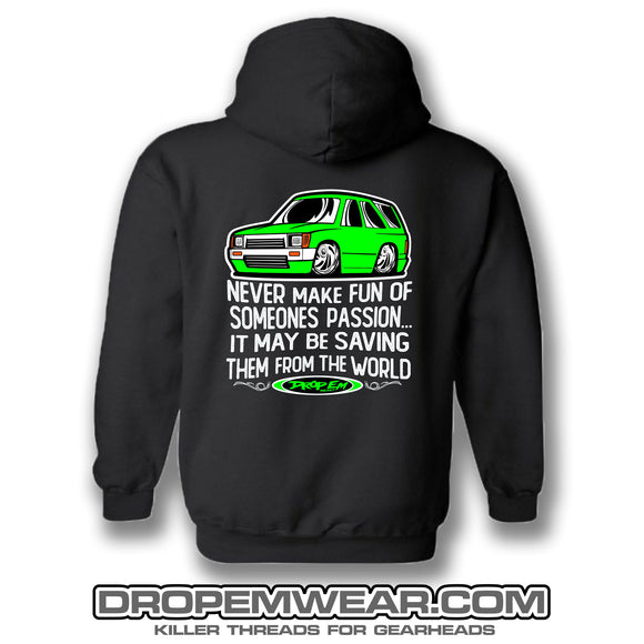 PASSION LIMITED BLACK HOODIE LIME TRUCK