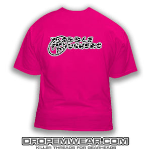 PEBBLE PUSHERS COW PRINT LOGO SHIRT (PINK)