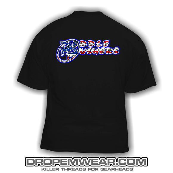 PEBBLE PUSHERS MERICA LOGO SHIRT (BLACK)