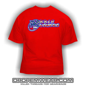 PEBBLE PUSHERS MERICA LOGO SHIRT (RED)