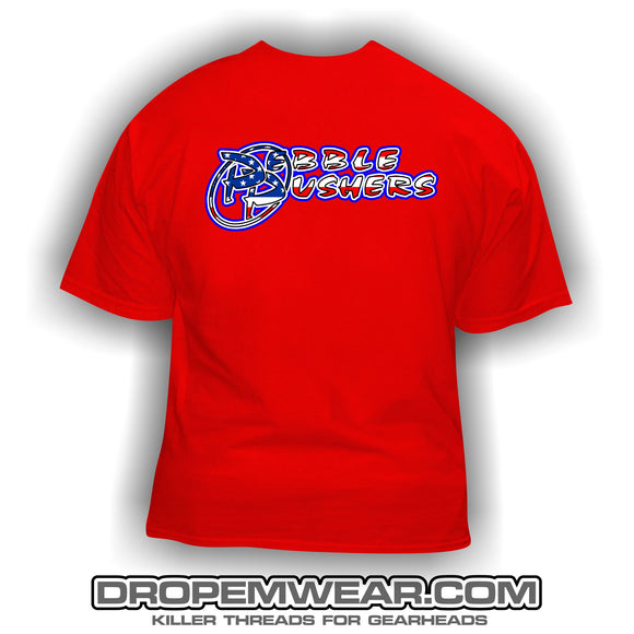 PEBBLE PUSHERS MERICA LOGO SHIRT (RED)