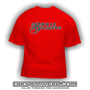PEBBLE PUSHERS RED PAISLEY LOGO SHIRT (RED)