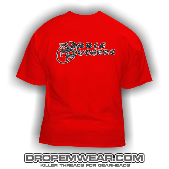 PEBBLE PUSHERS RED PAISLEY LOGO SHIRT (RED)