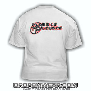 PEBBLE PUSHERS RED PAISLEY LOGO SHIRT (WHITE)