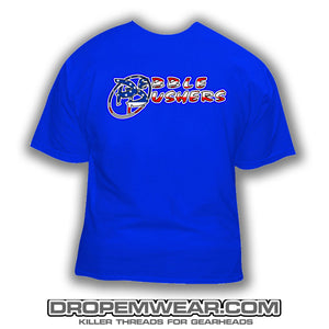 PEBBLE PUSHERS MERICA LOGO SHIRT (ROYAL)