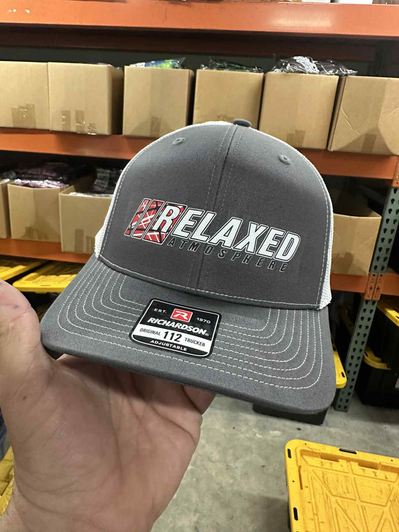 RA Trucker hat snap back grey with white - Van Halen Print