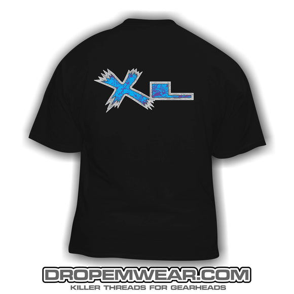 BLACK XTREME LOWZ BLUE PAINT SPLATTER LOGO T-SHIRT