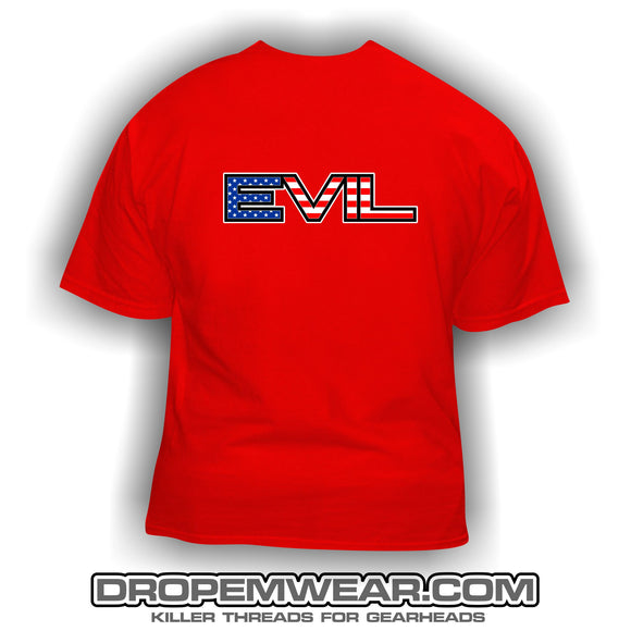 EVIL AMERICAN FLAG RED SHIRT