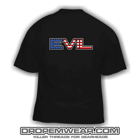 EVIL AMERICAN FLAG BLACK SHIRT