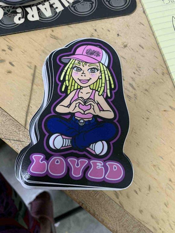 LOVED UNSTOPPABLE DEWDETTE STICKER 3X4