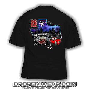 NO REGRETS TEXAS 25 YEAR T-SHIRT BLACK