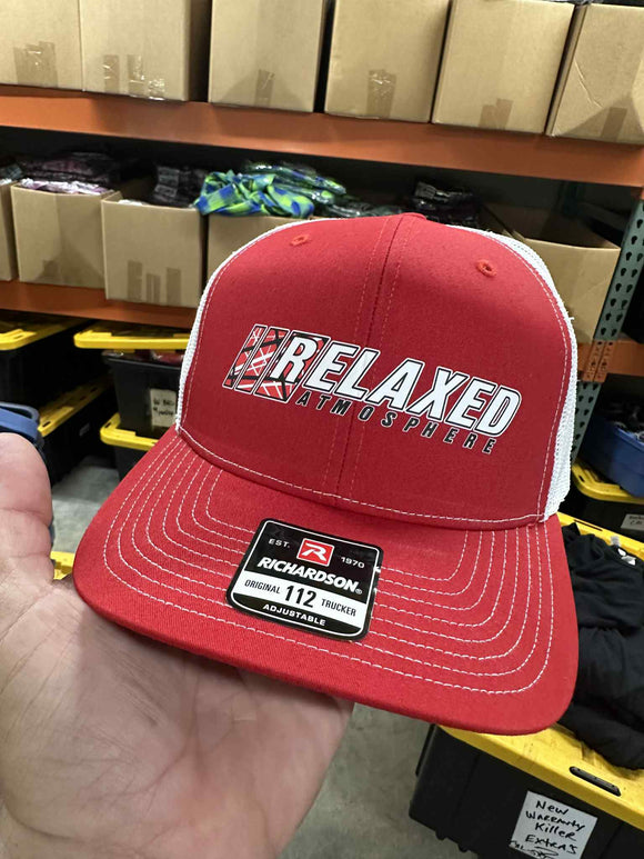 RA Trucker hat snap back red with white - Van Halen Print