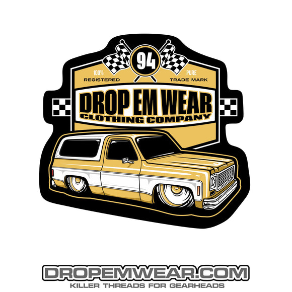 Drop Em Ware 3x4 K5 BLAZER in VEGAS GOLD STICKER – Drop Em wear clothing