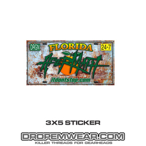 AFTERMATH RUSTY FL PLATE 3X4 sticker